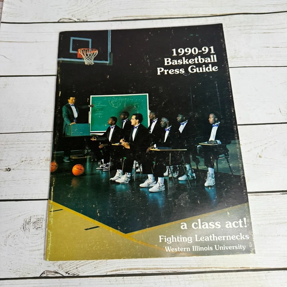 1990-91 Basketball Press Guide Class Act Fighting Leathernecks Western illinois